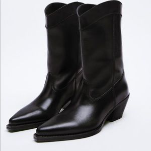 2nd Pair of ZARA Cowboy Leather Heeled Ankle Boots